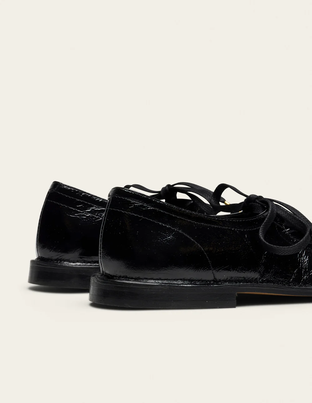 Ballerines Agna - Cuir plissé verni noir - Image 4