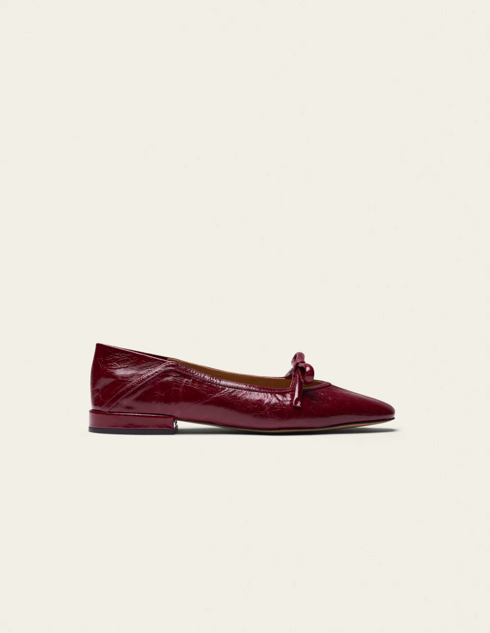 Ballerines Etel - Cuir plissé bordeaux