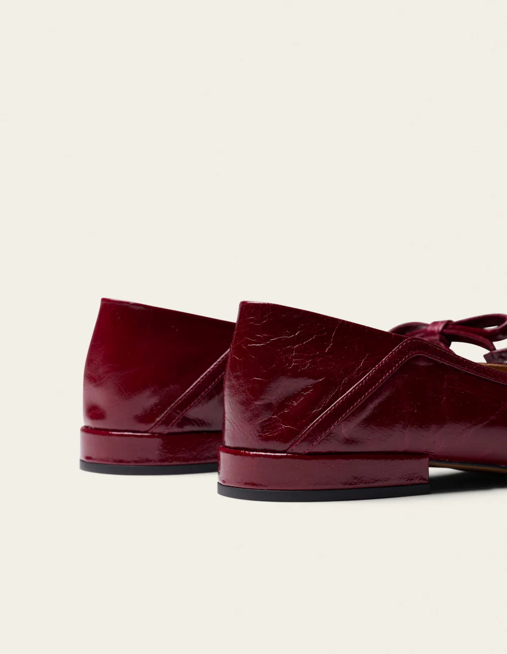 Ballerines Etel - Cuir plissé bordeaux - Image 5