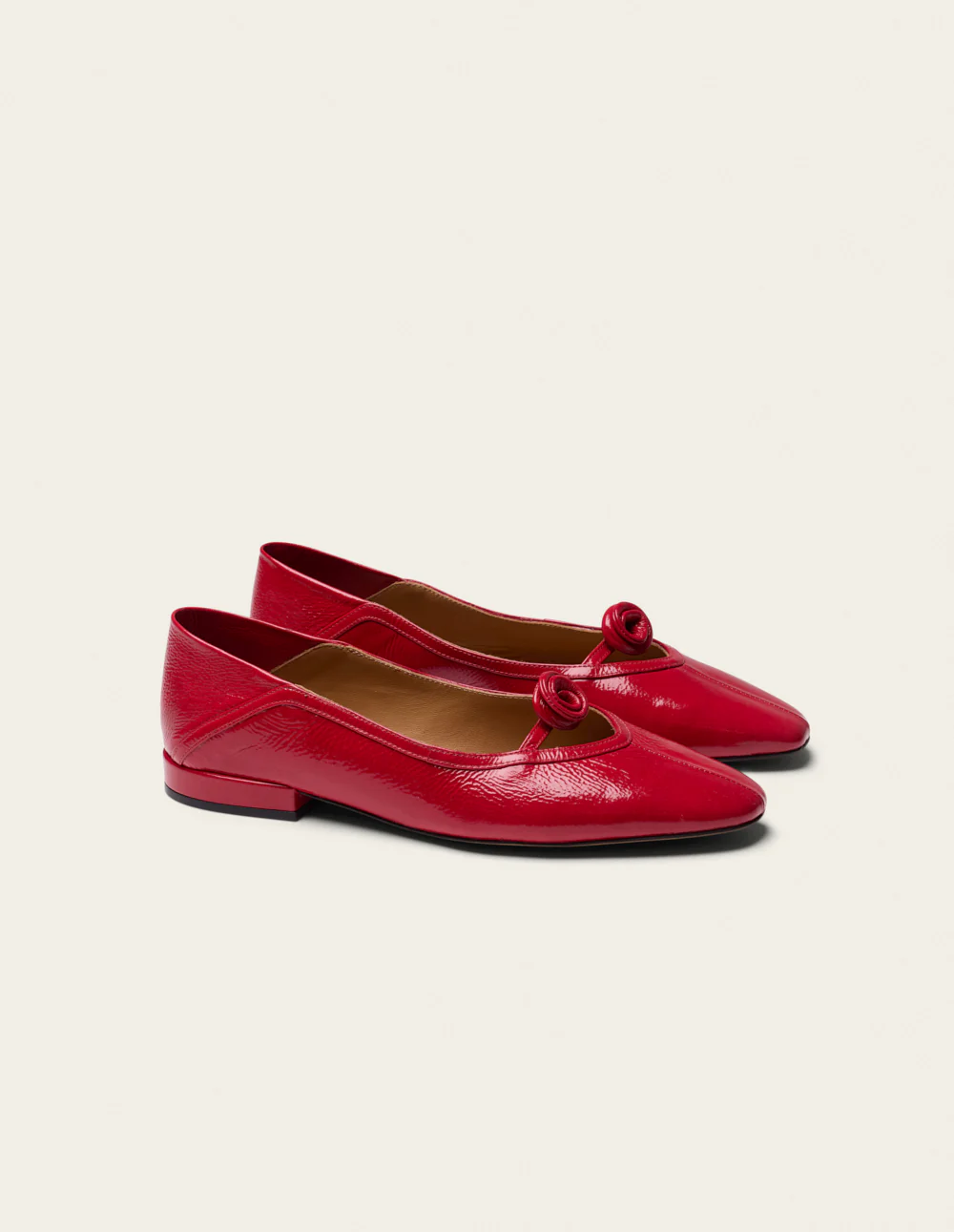 Ballerines Etel - Cuir plissé verni rouge - Image 2