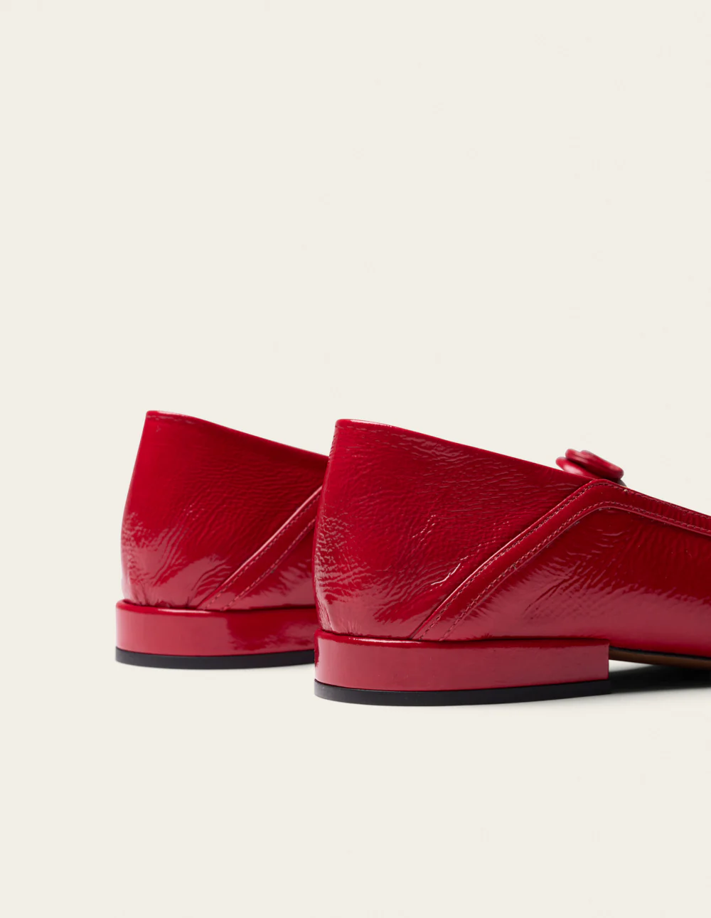 Ballerines Etel - Cuir plissé verni rouge - Image 4