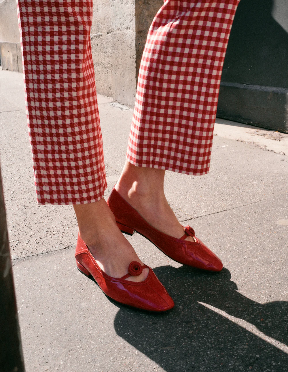 Ballerines Etel - Cuir plissé verni rouge - Image 5