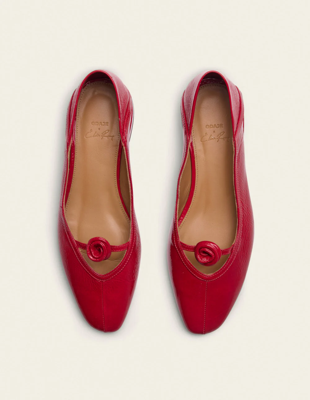 Ballerines Etel - Cuir plissé verni rouge - Image 6