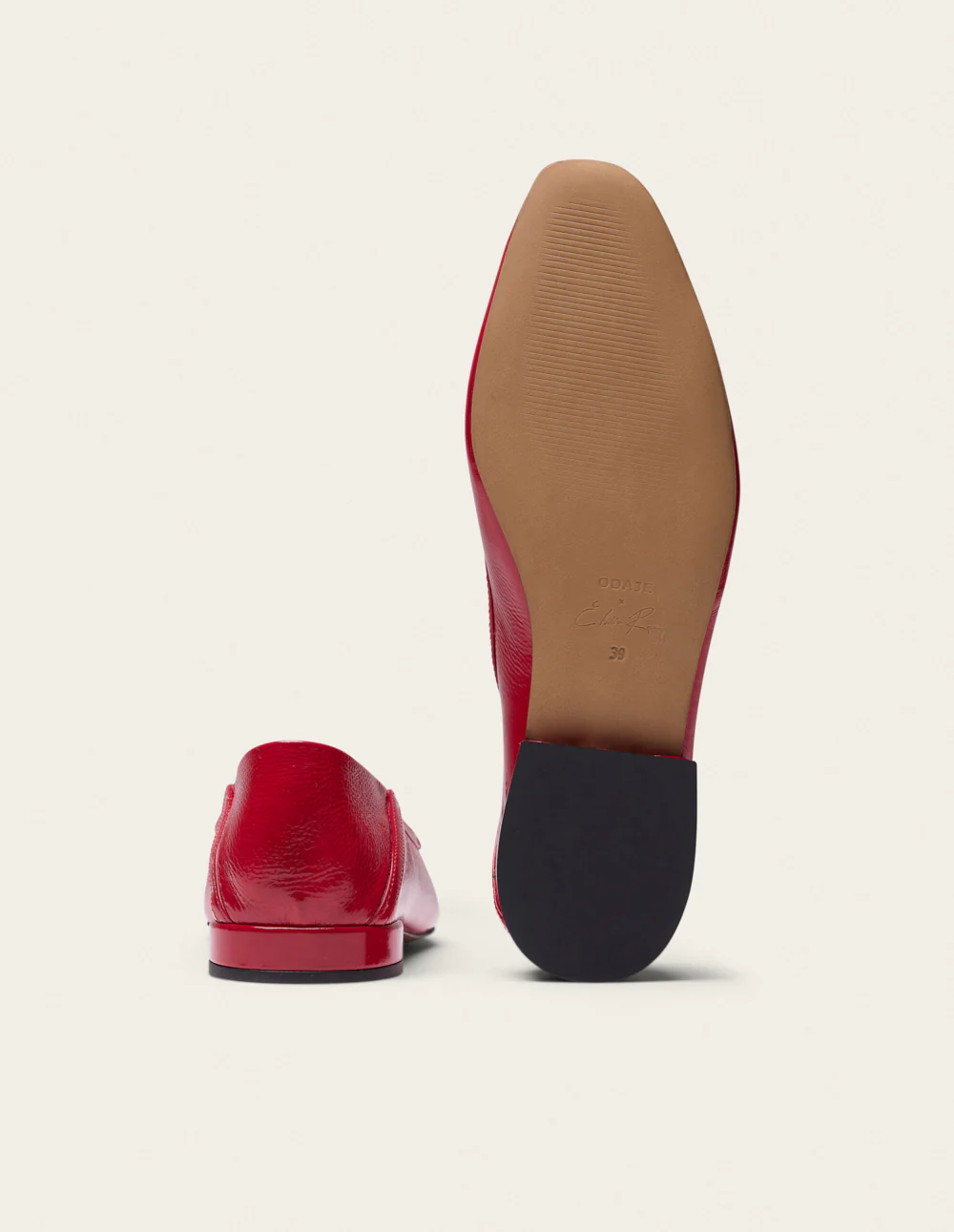 Ballerines Etel - Cuir plissé verni rouge - Image 7
