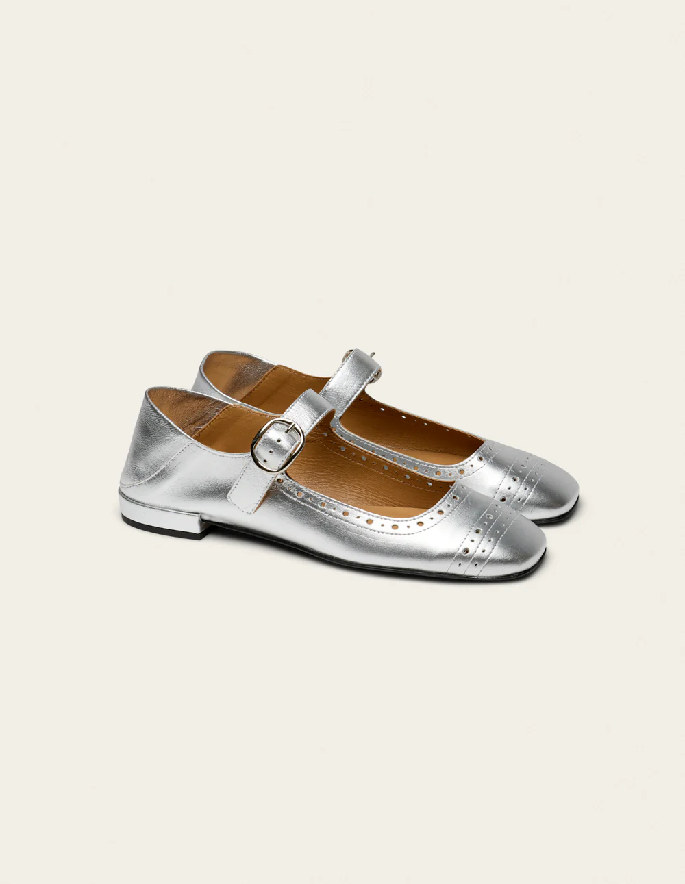 Ballerines Lali - Cuir argenté - Image 4