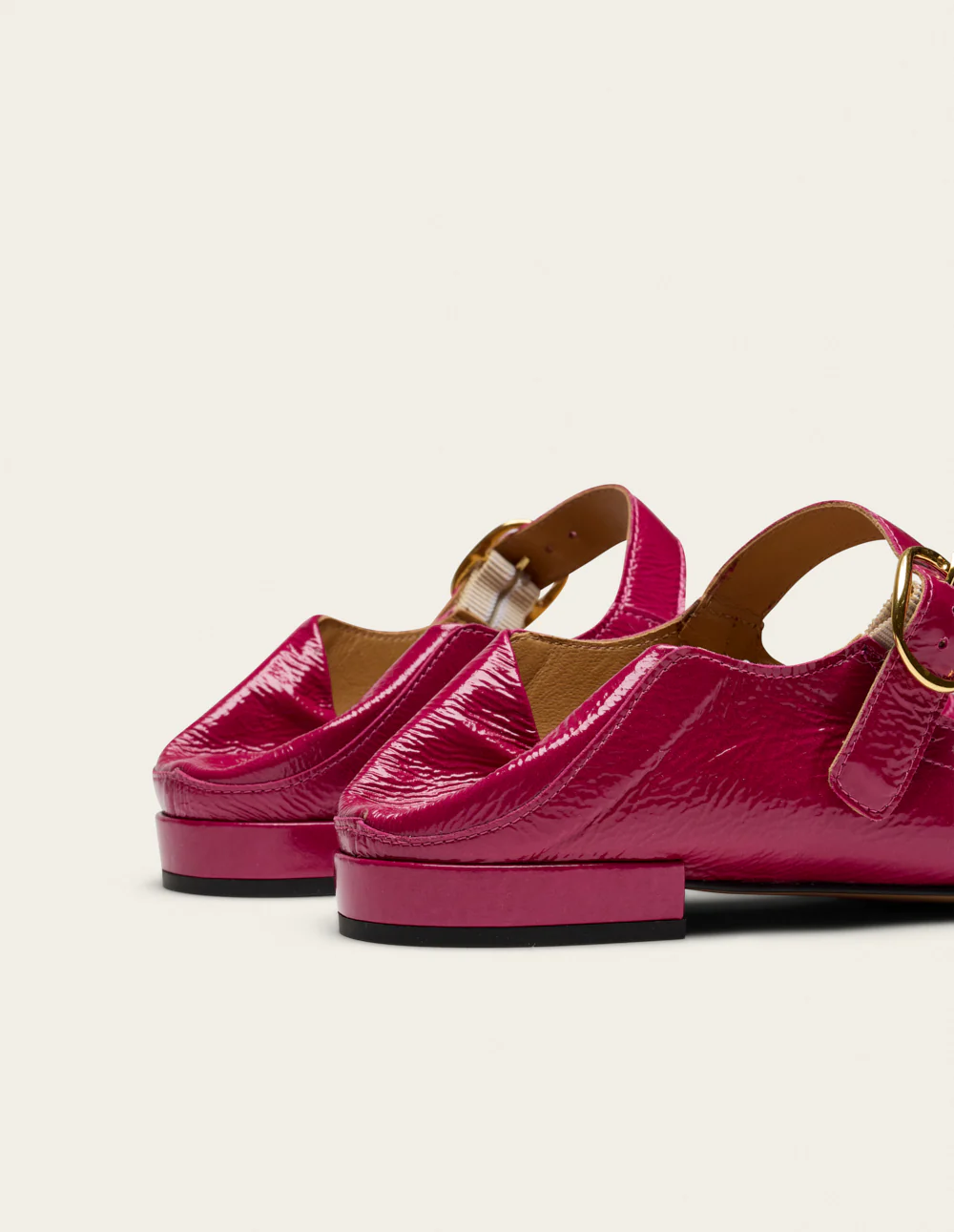 Ballerines Lali - Cuir plissé verni framboise - Image 6