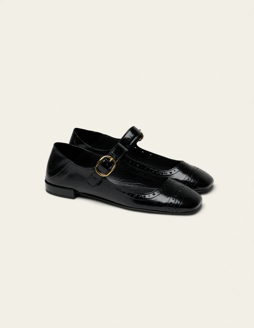 Ballerines Lali - Cuir plissé verni noir - Image 2