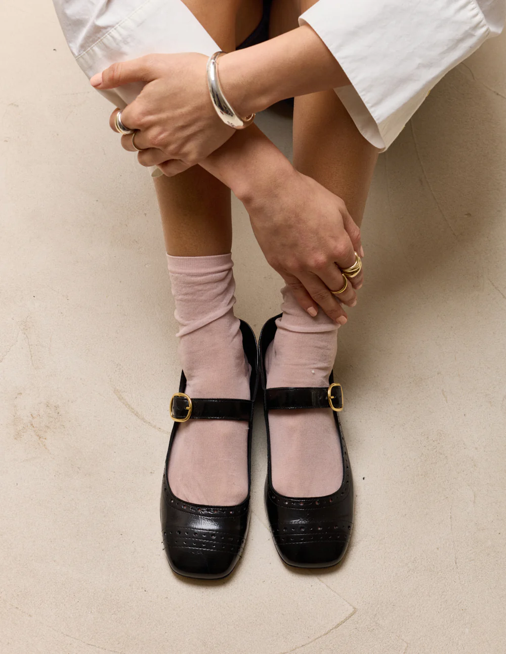 Ballerines Lali - Cuir plissé verni noir - Image 3