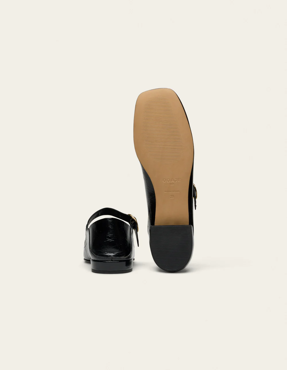 Ballerines Lali - Cuir plissé verni noir - Image 8
