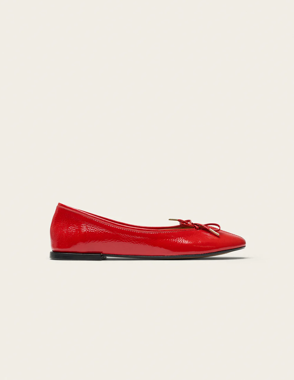 Ballerines Palea - Cuir plisse verni rouge - Image 2