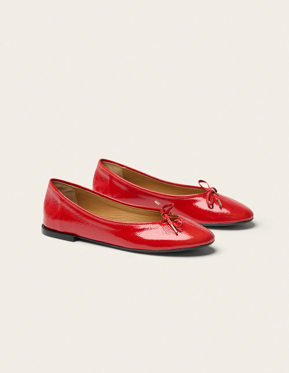 Ballerines Palea - Cuir plisse verni rouge - Image 3