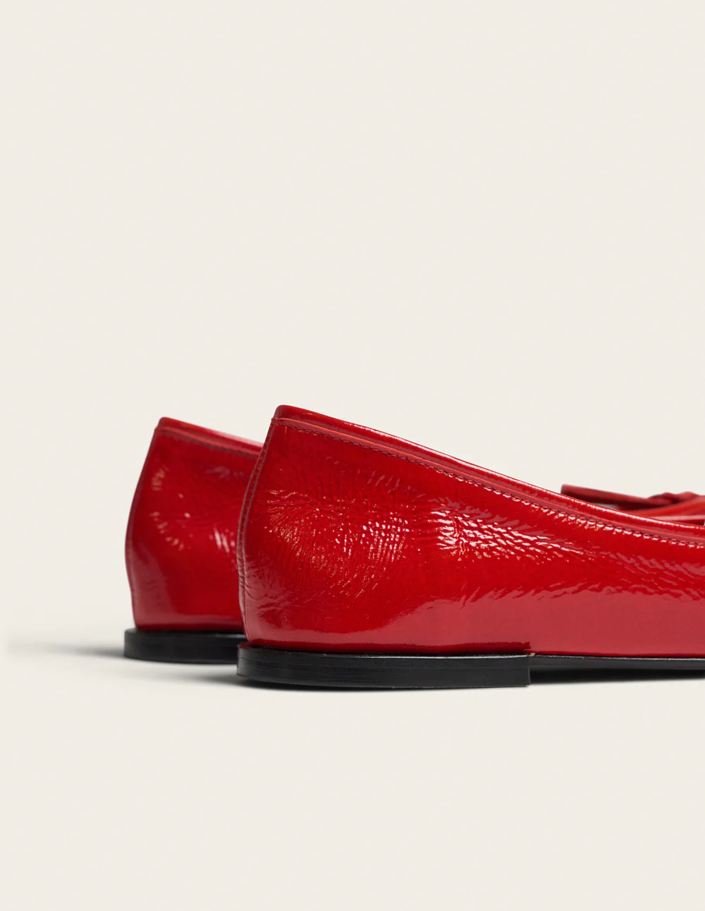 Ballerines Palea - Cuir plisse verni rouge - Image 5
