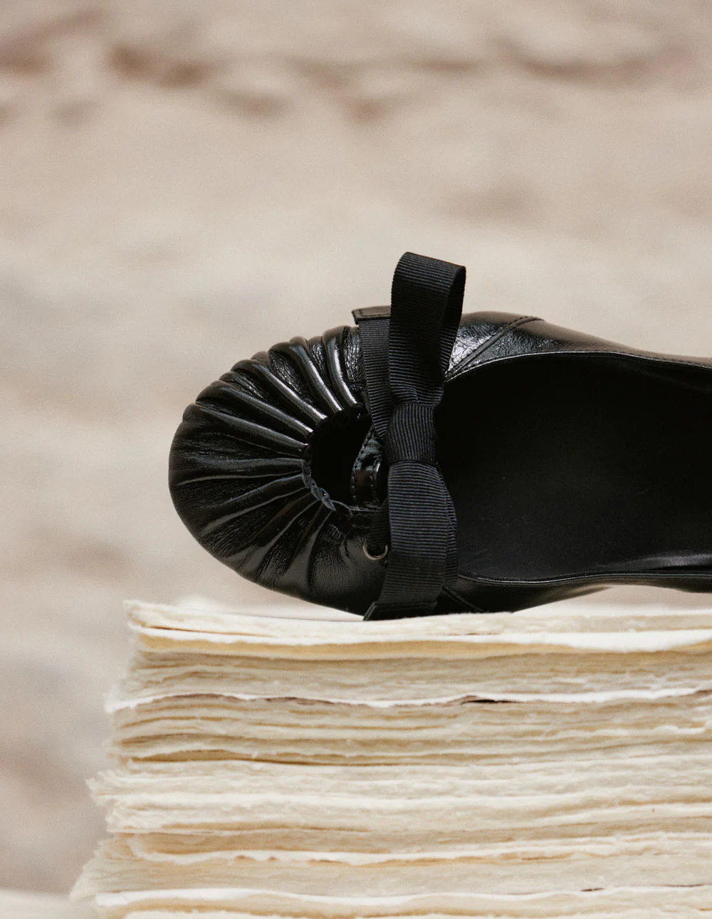 Ballerines Sana - Cuir plissé noir - Image 6