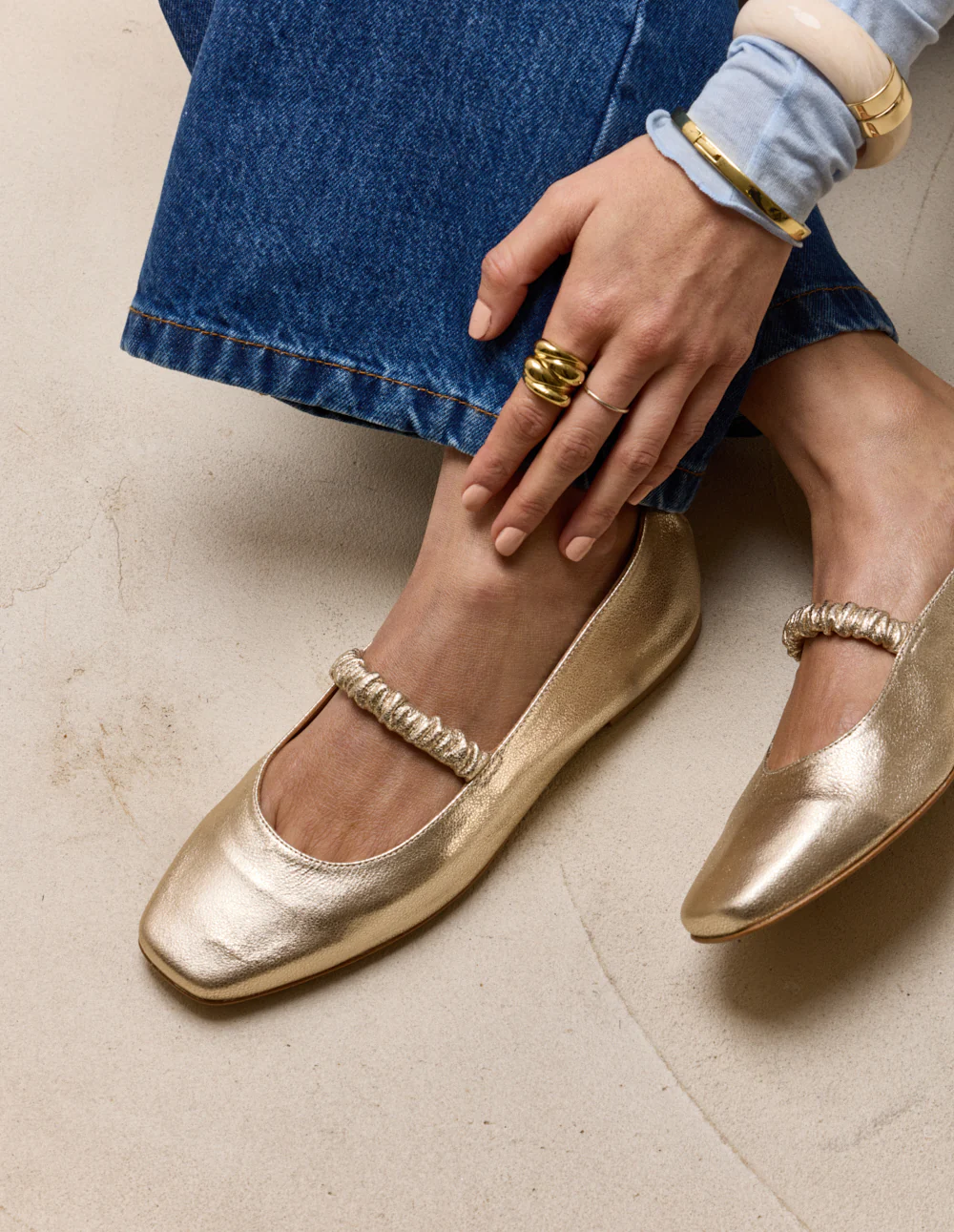 Ballerines Serra - Cuir doré - Image 2