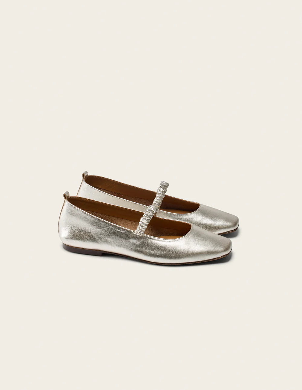 Ballerines Serra - Cuir plissé argenté - Image 3