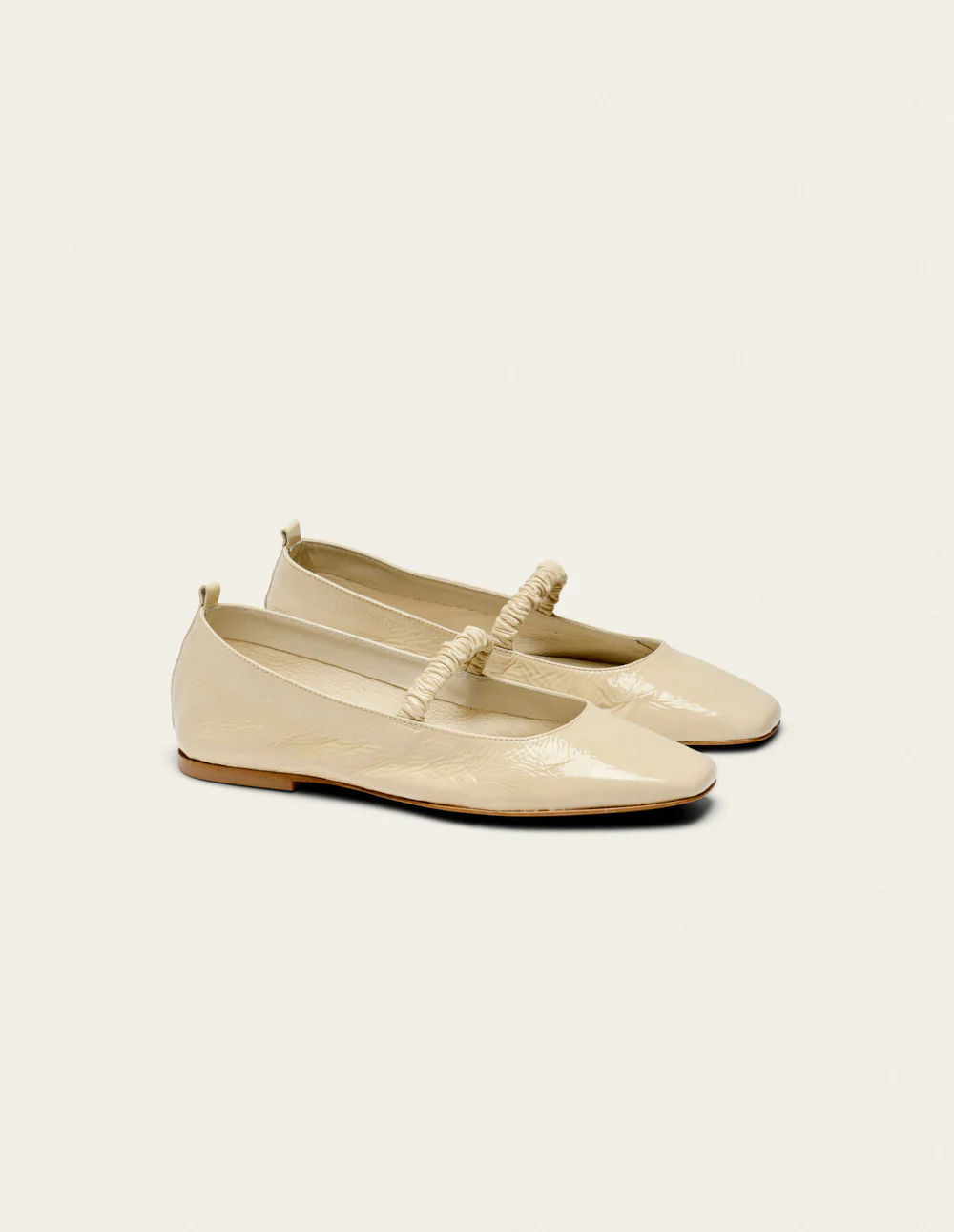 Ballerines Serra - Cuir plissé verni écru - Image 2