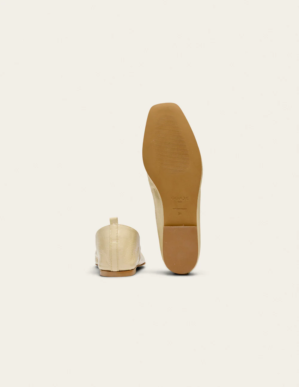 Ballerines Serra - Cuir plissé verni écru - Image 3