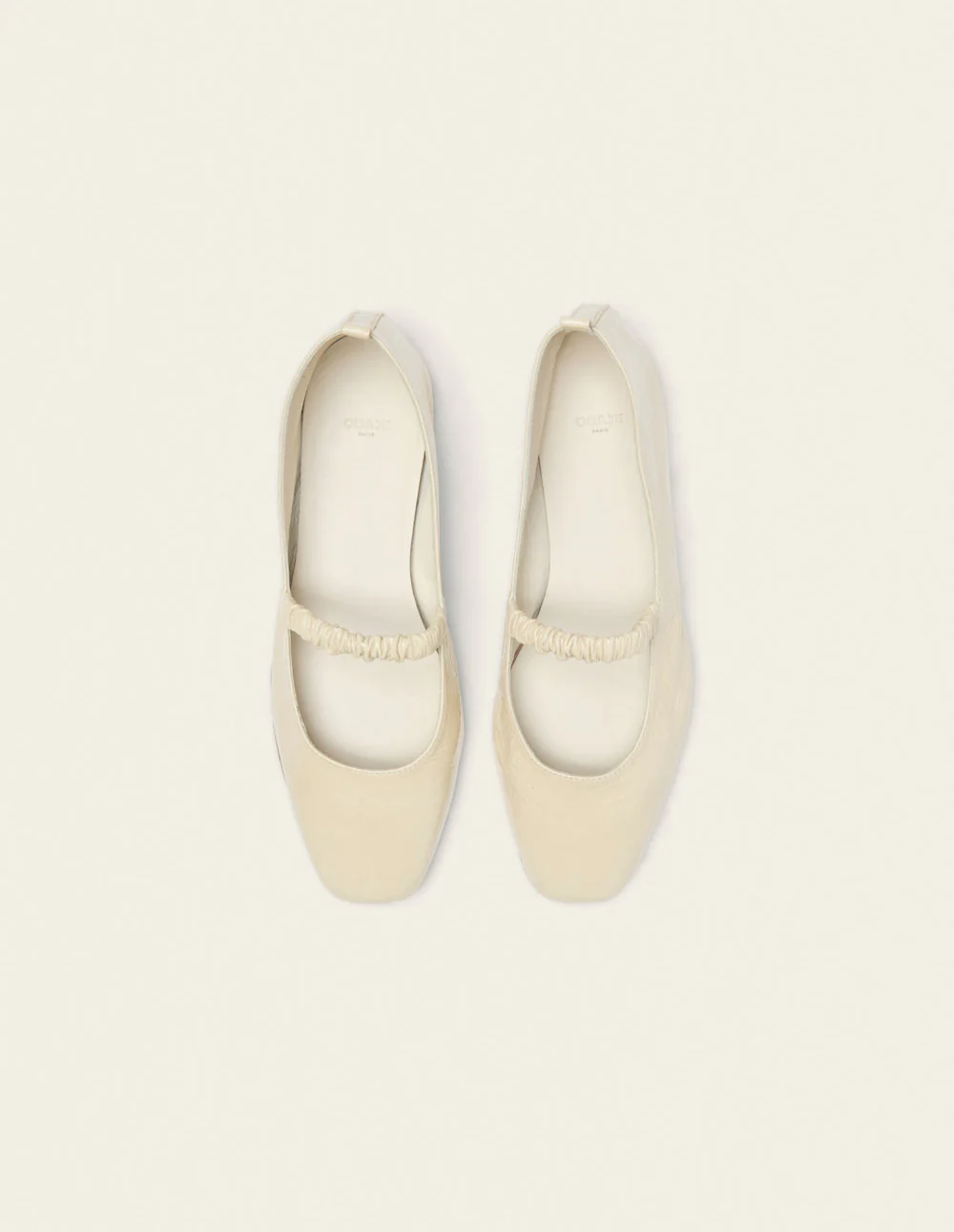 Ballerines Serra - Cuir plissé verni écru - Image 5