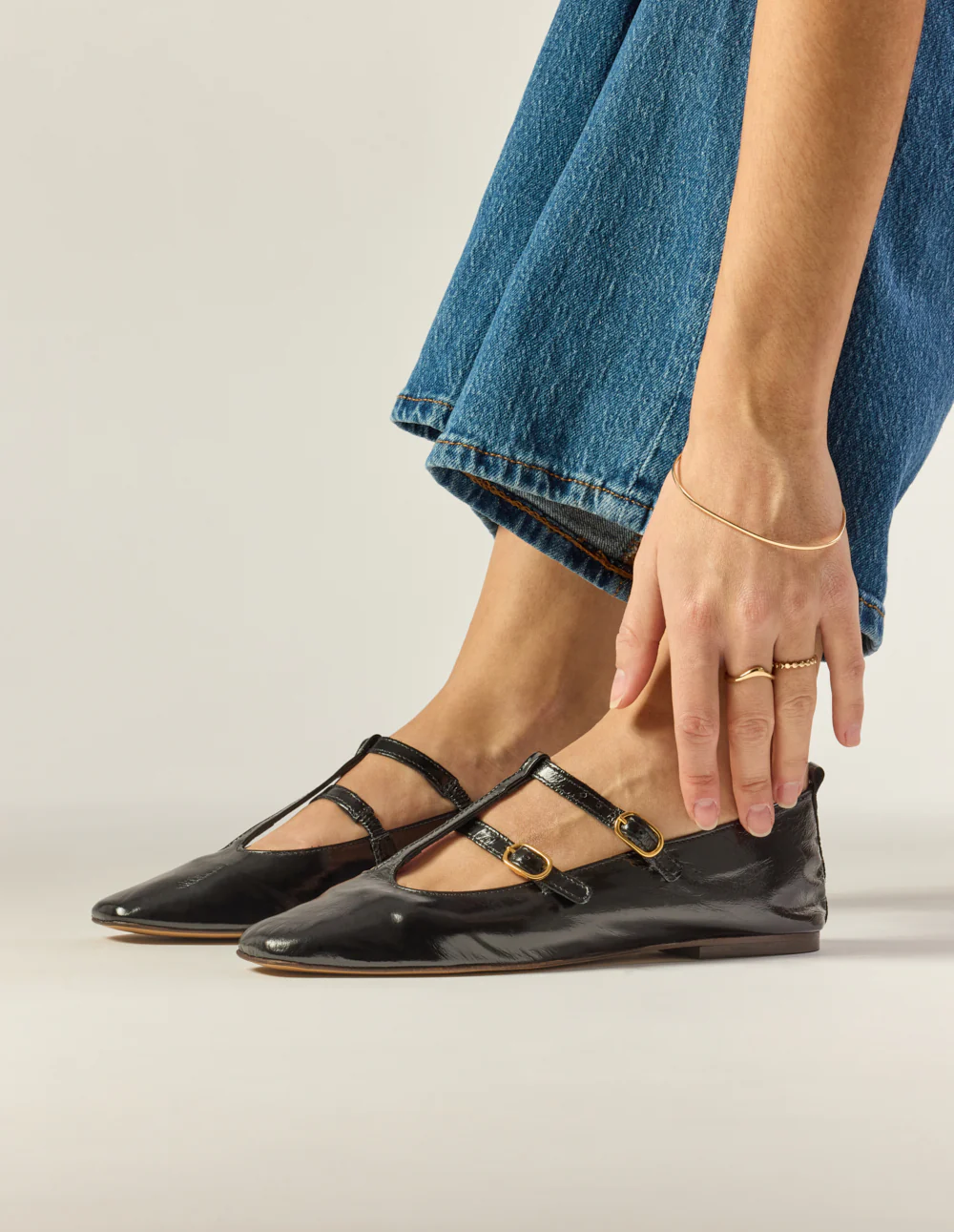Ballerines Sira - Cuir plissé noir - Image 3