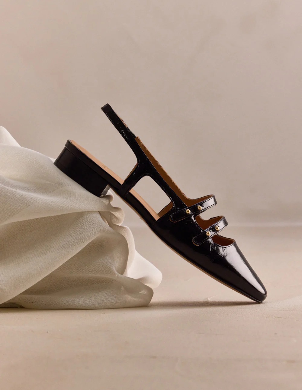 Ballerines Soli - Cuir plissé noir - Image 5