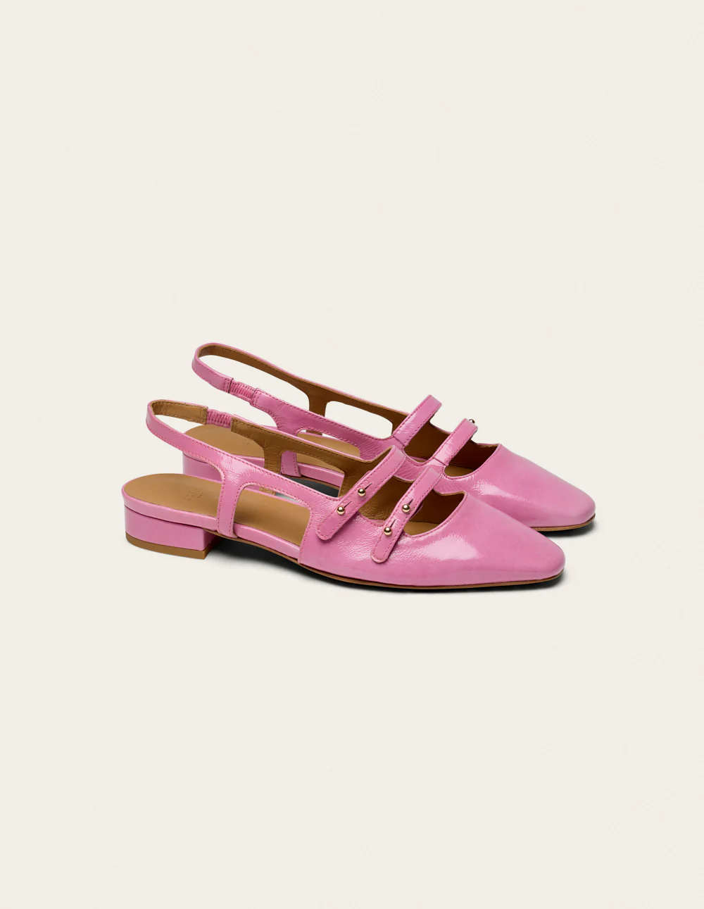 Ballerines Soli - Cuir verni plisse rose - Image 2