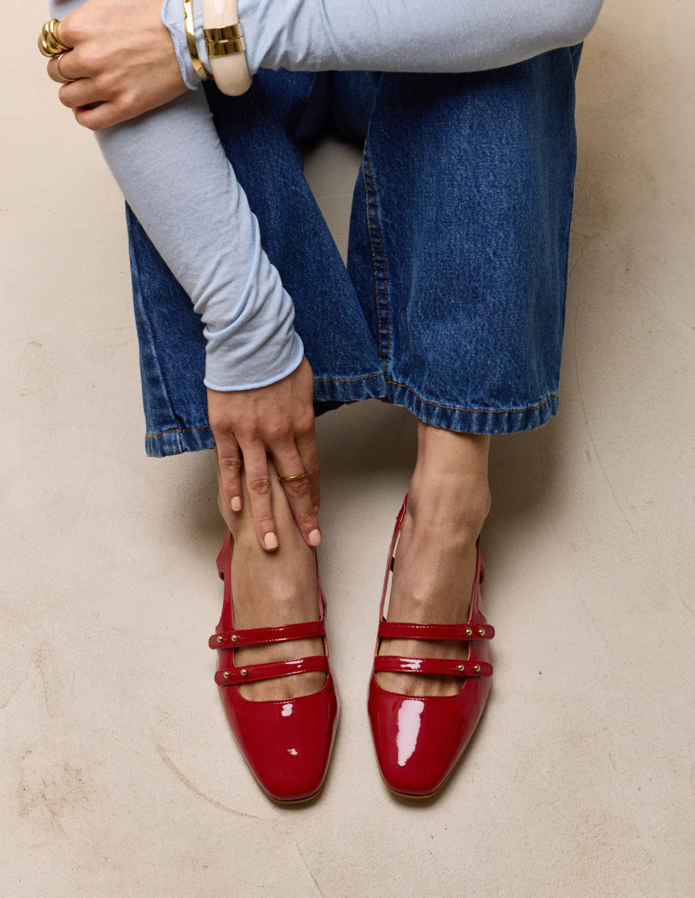 Ballerines Soli - Cuir verni rouge - Image 3