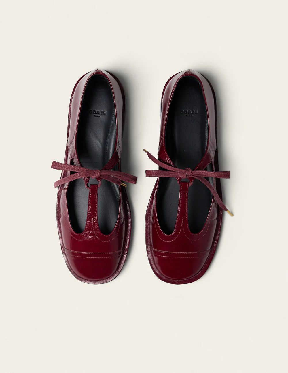 Ballerines Sora - Cuir plissé verni bordeaux - Image 6