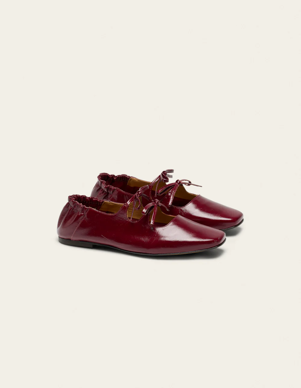 Ballerines Tula - Cuir plissé bordeaux - Image 3