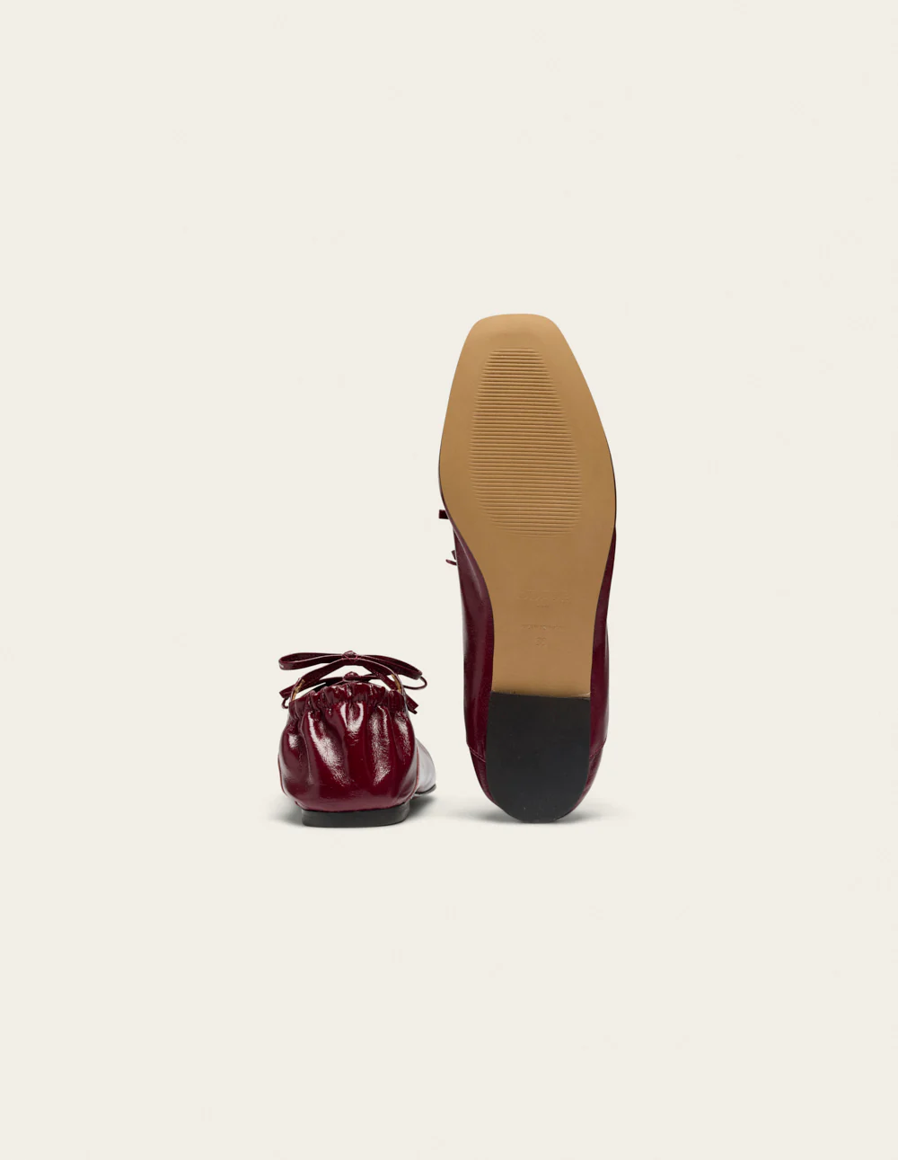 Ballerines Tula - Cuir plissé bordeaux - Image 5