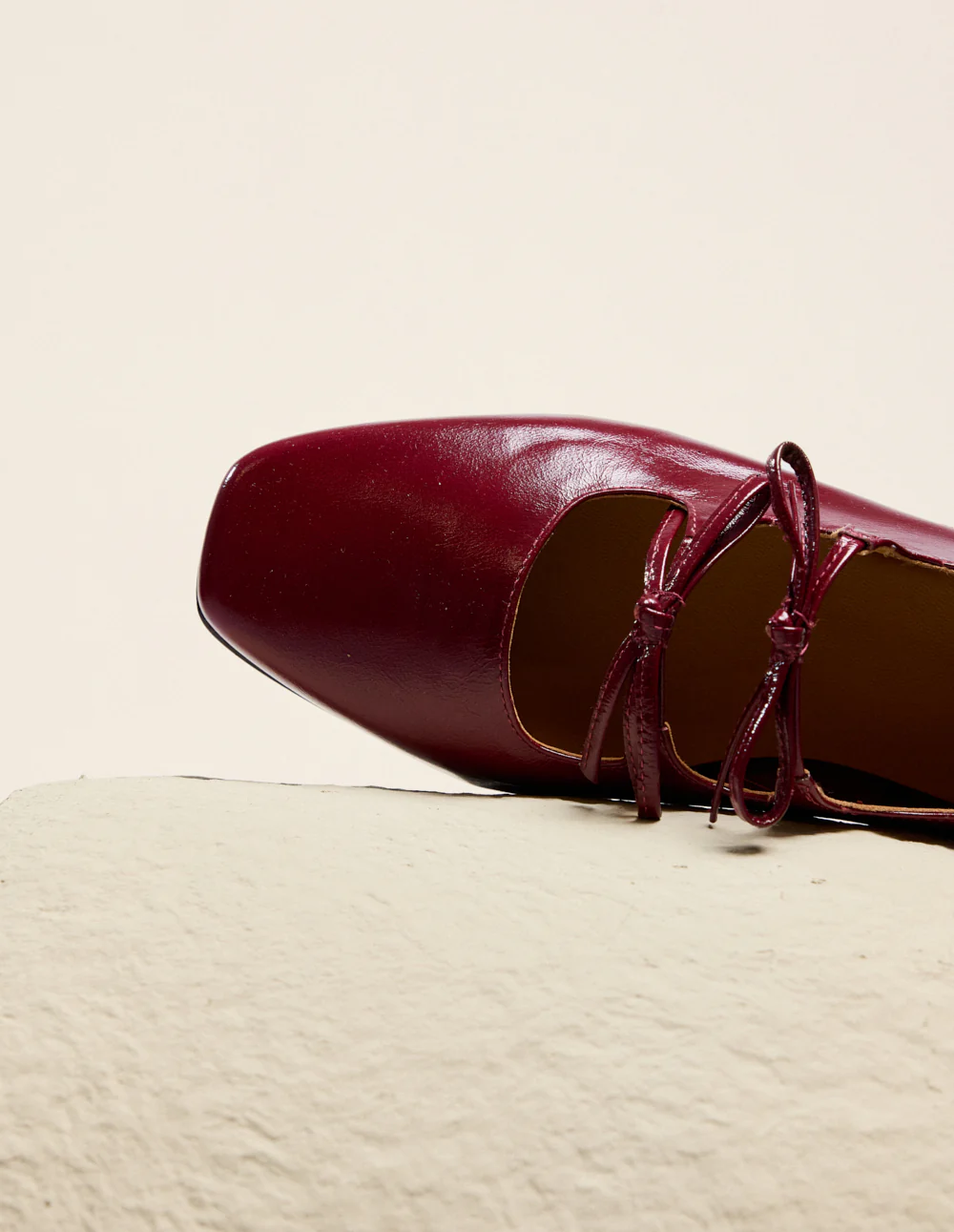 Ballerines Tula - Cuir plissé bordeaux - Image 7