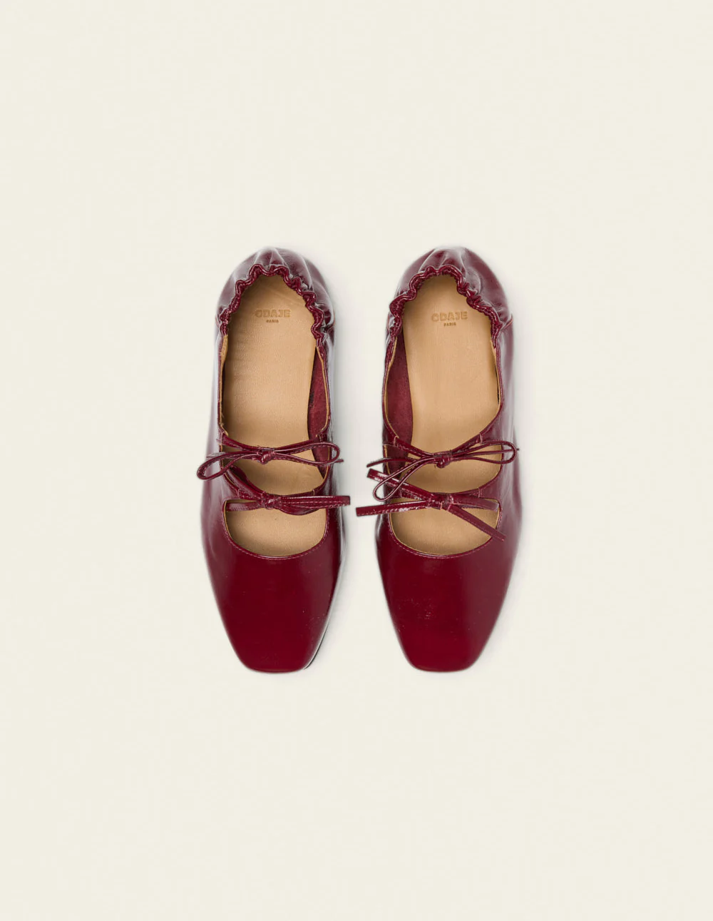 Ballerines Tula - Cuir plissé bordeaux - Image 8