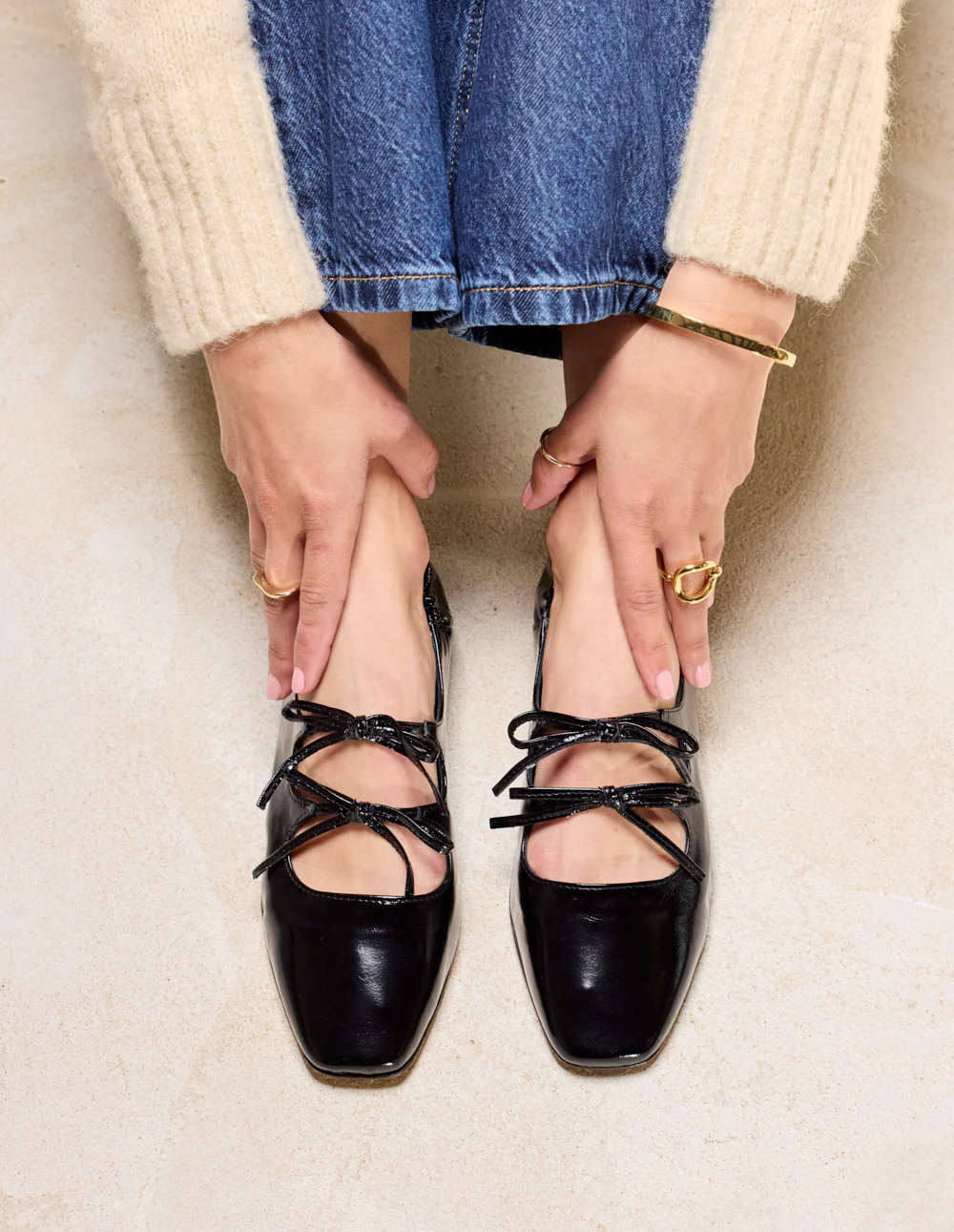 Ballerines Tula - Cuir plissé noir - Image 4