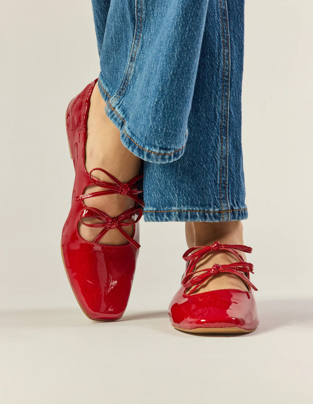 Ballerines Tula - Cuir verni rouge - Image 5