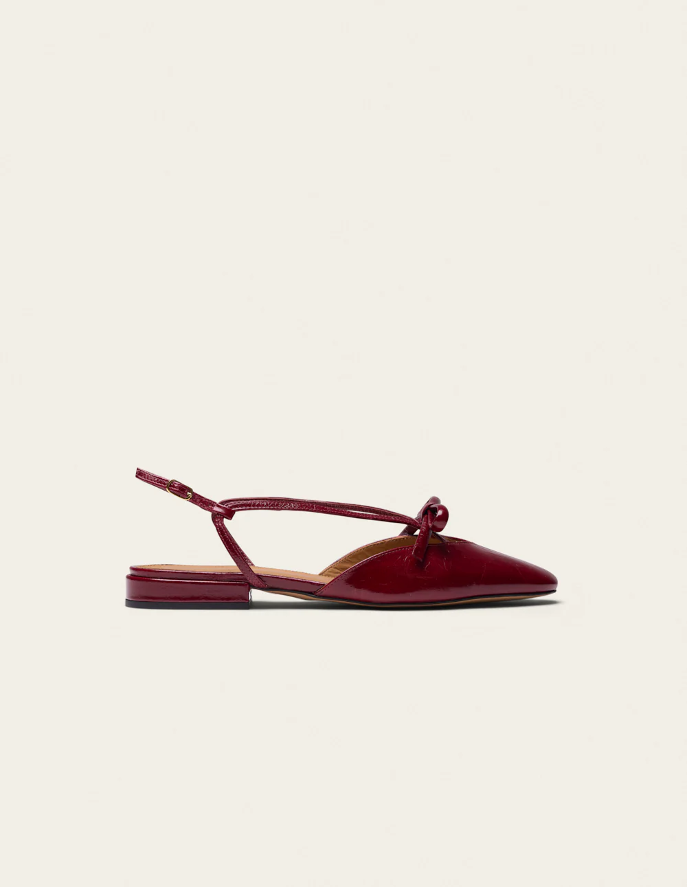 Ballerines Viki - Cuir plissé bordeaux - Image 2