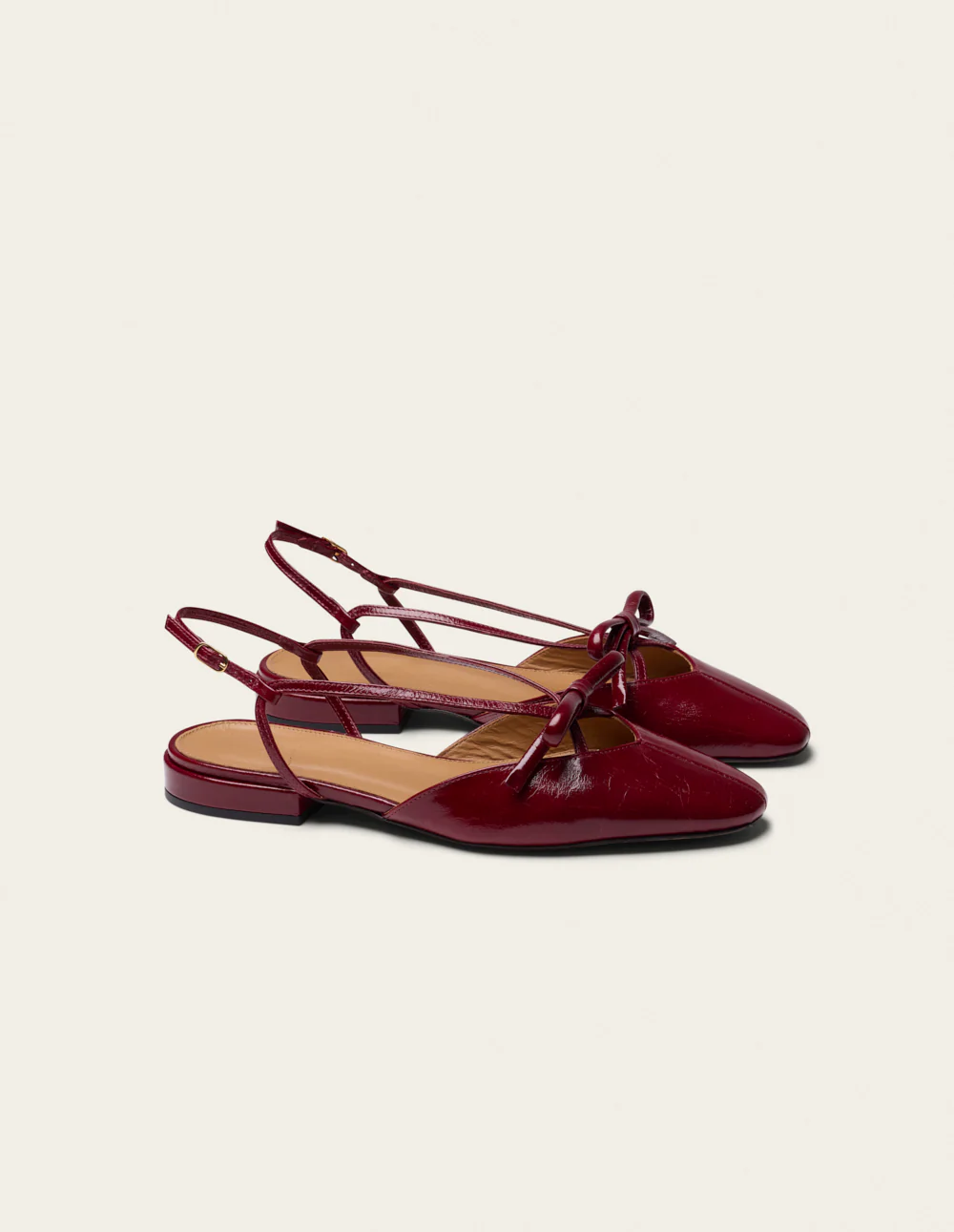 Ballerines Viki - Cuir plissé bordeaux - Image 4