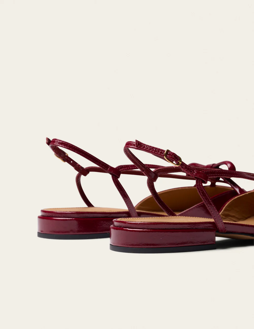 Ballerines Viki - Cuir plissé bordeaux - Image 5