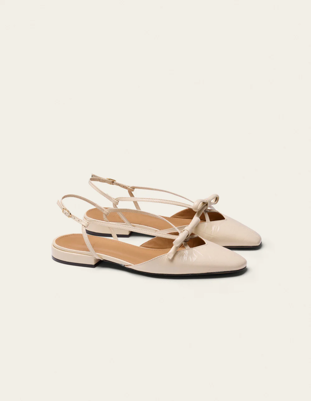 Ballerines Viki - Cuir plissé écru - Image 4