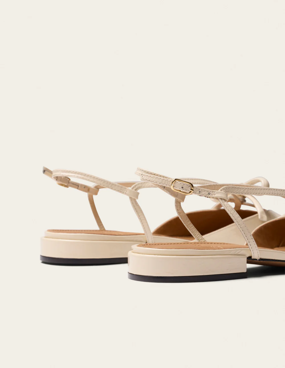 Ballerines Viki - Cuir plissé écru - Image 5