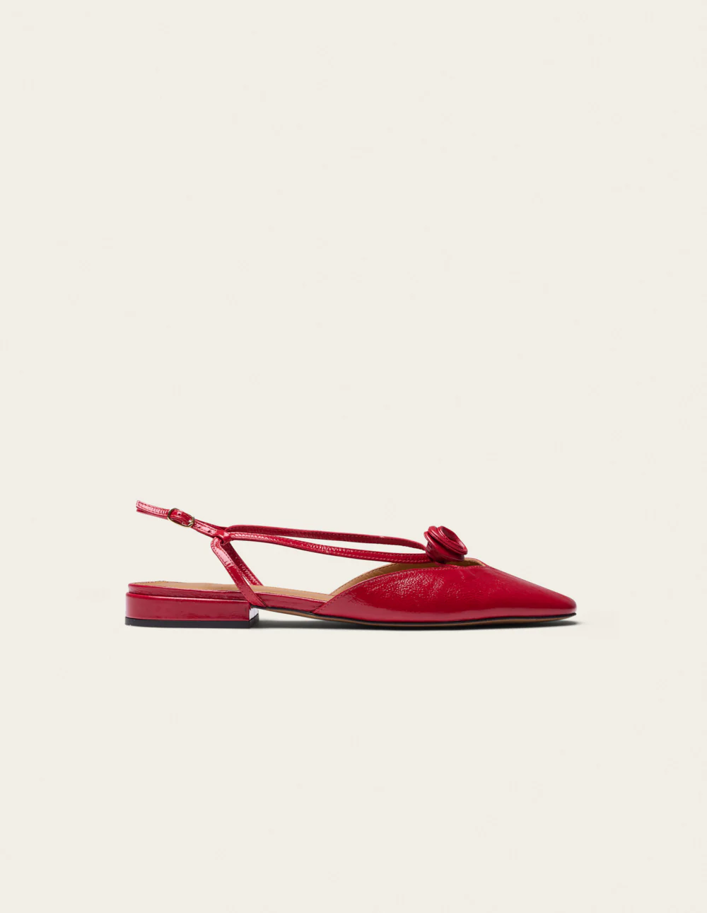 Ballerines Viki - Cuir plissé verni rouge