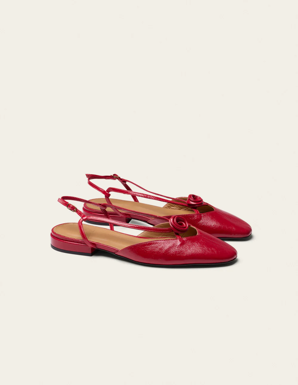 Ballerines Viki - Cuir plissé verni rouge - Image 3