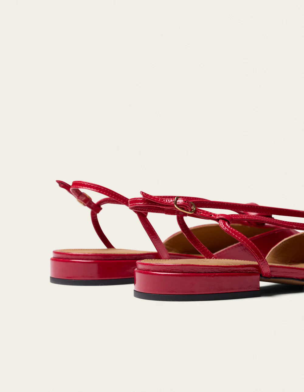 Ballerines Viki - Cuir plissé verni rouge - Image 4