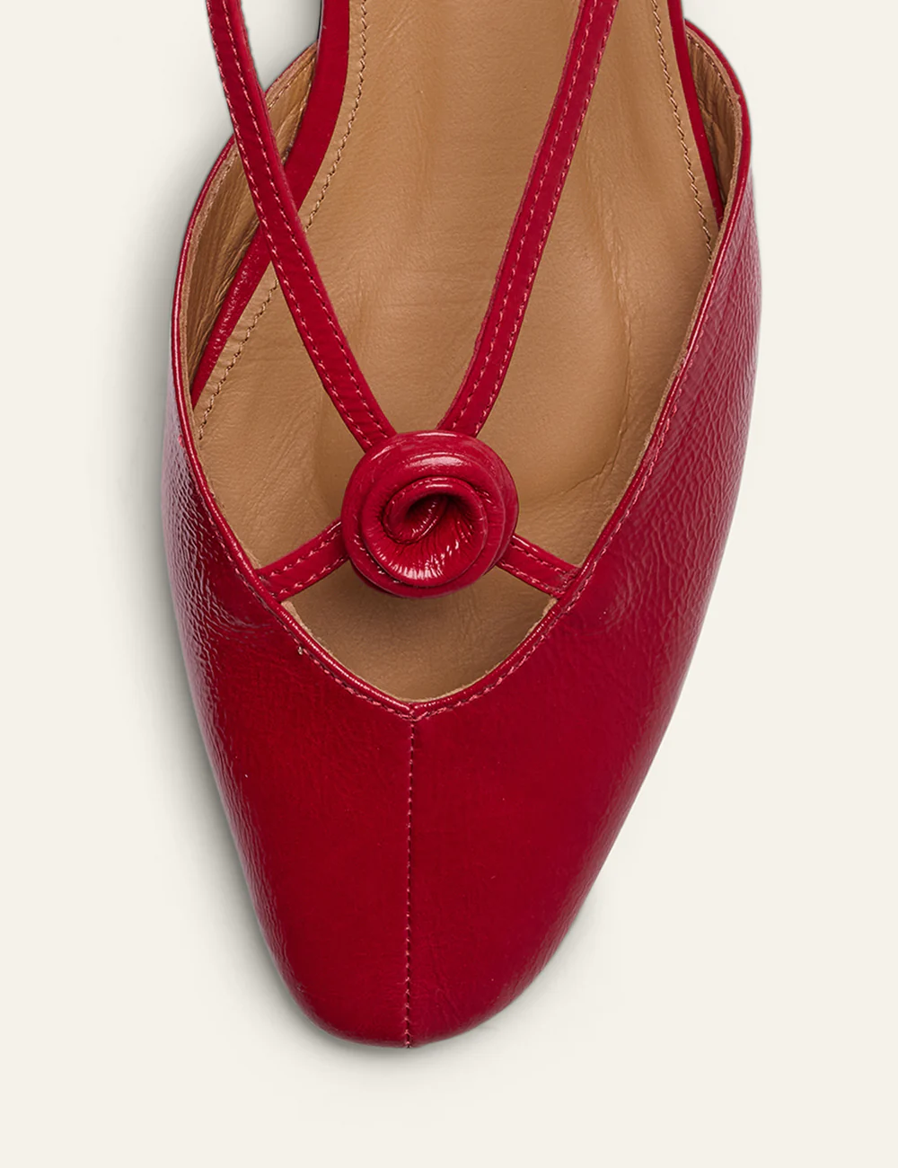 Ballerines Viki - Cuir plissé verni rouge - Image 6