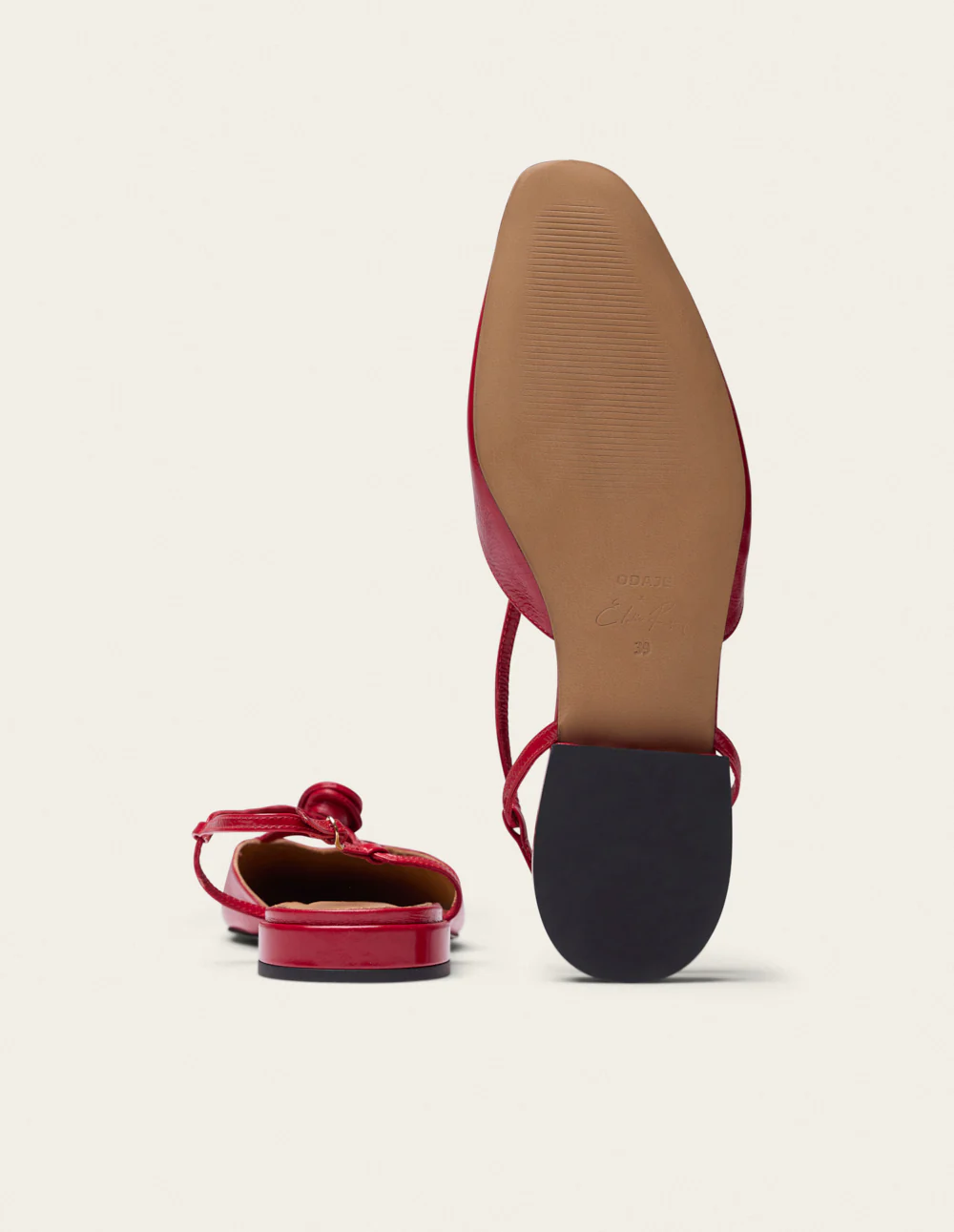 Ballerines Viki - Cuir plissé verni rouge - Image 7