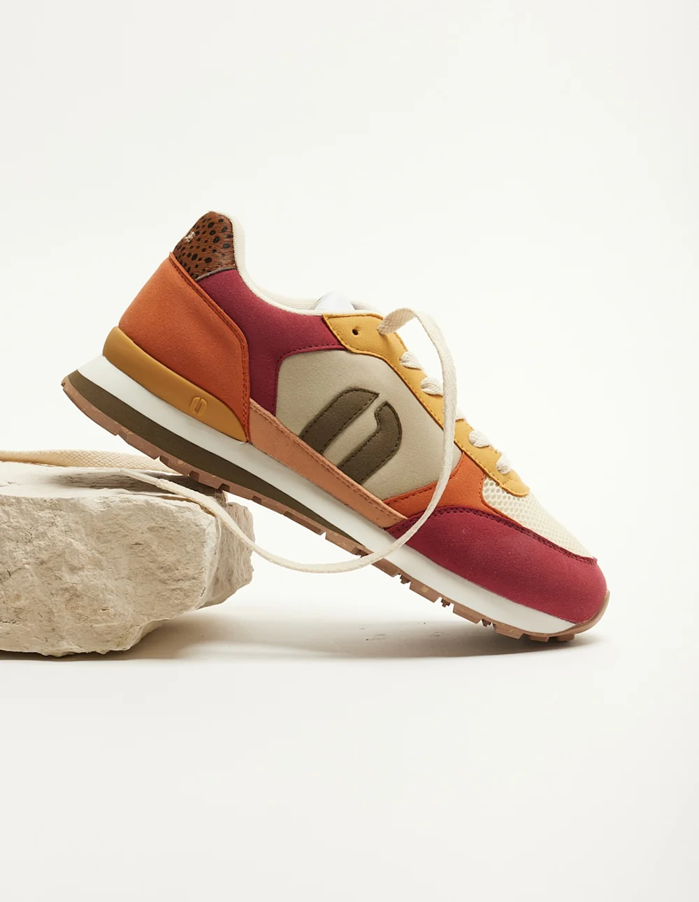 Baskets basses Aline - Bordeaux ivoire moutarde - Image 3