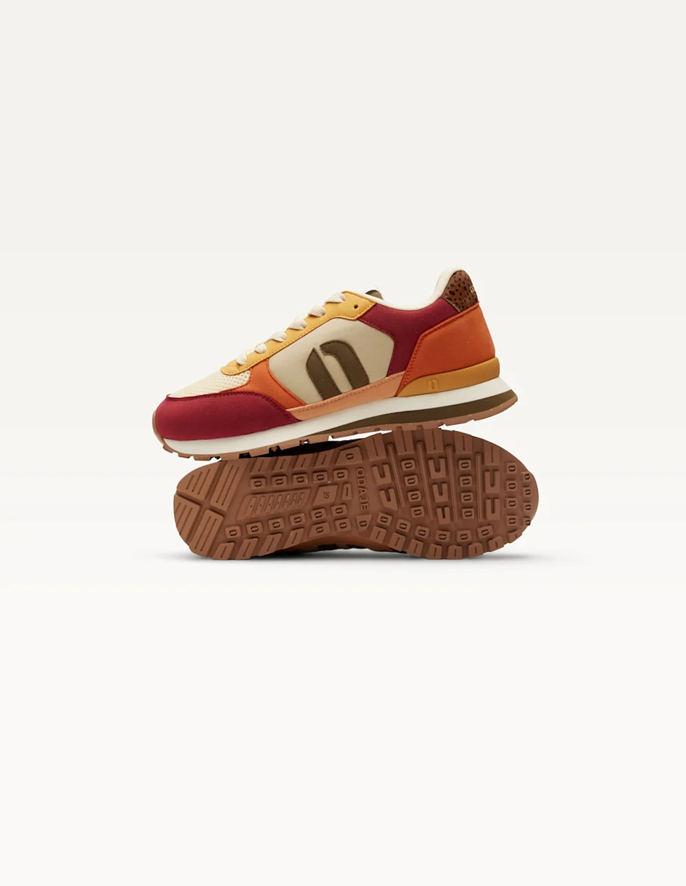 Baskets basses Aline - Bordeaux ivoire moutarde - Image 4