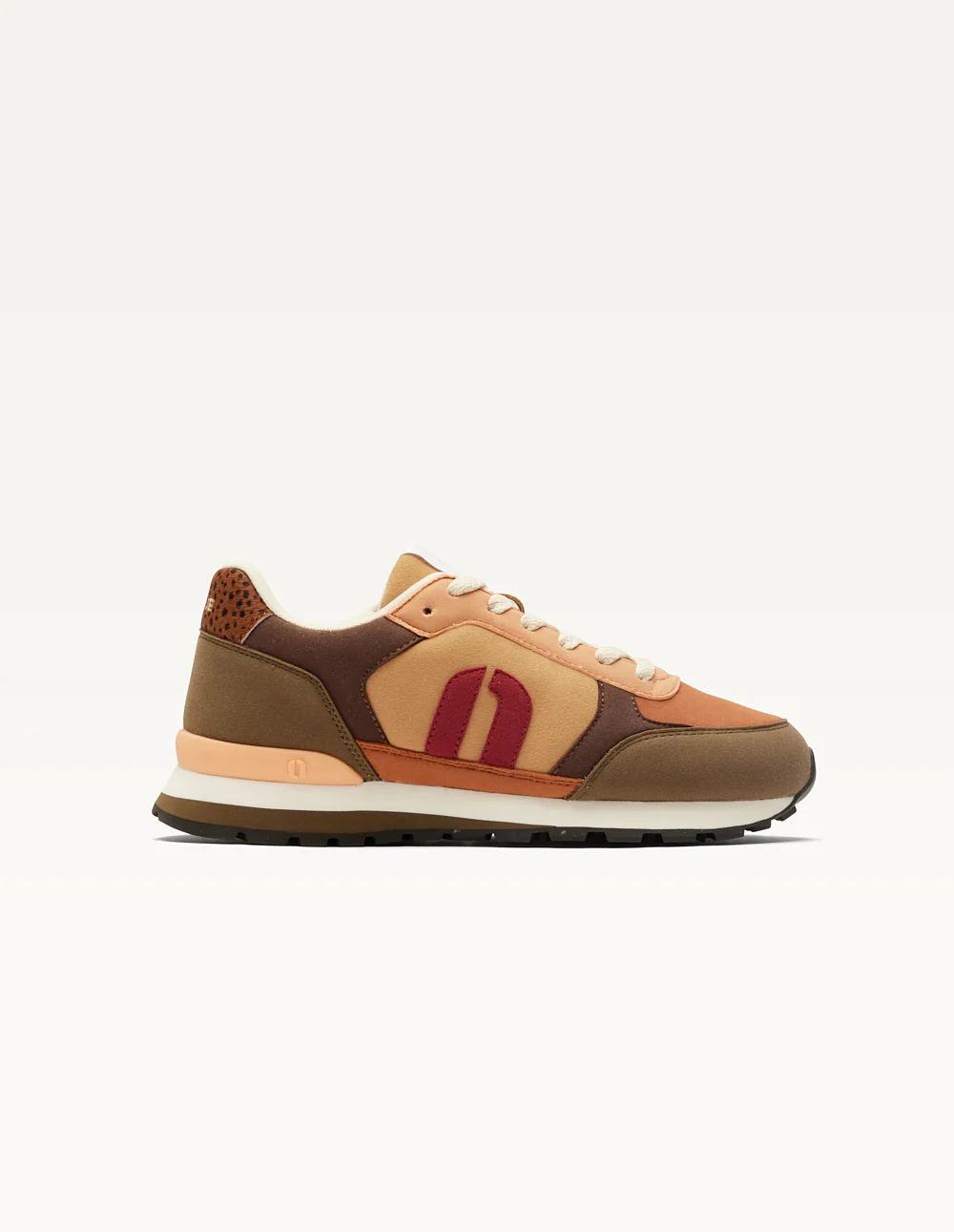 Baskets basses Aline - Kaki cognac bordeaux