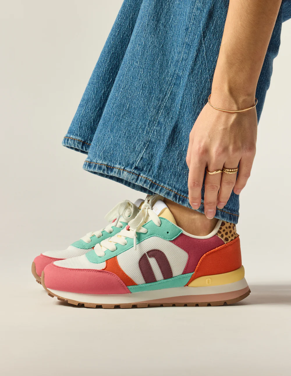 Baskets basses Aline - Rose blanc canard - Image 5