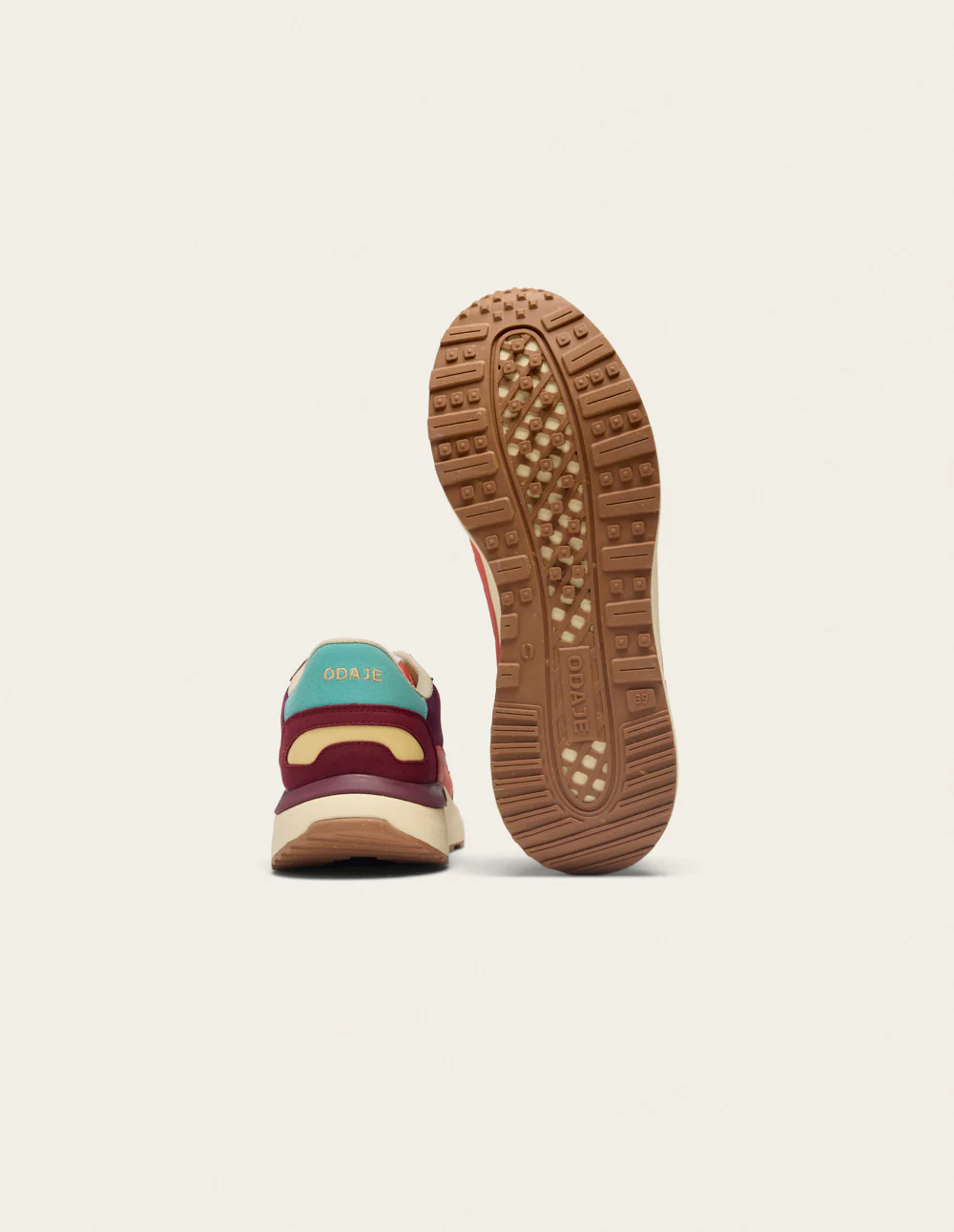 Baskets basses Anaelle - Bordeaux prune beige - Image 7