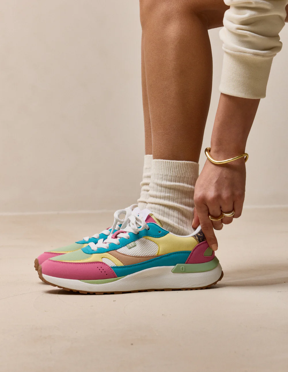 Baskets basses Anaelle - Rose citron pistache - Image 5