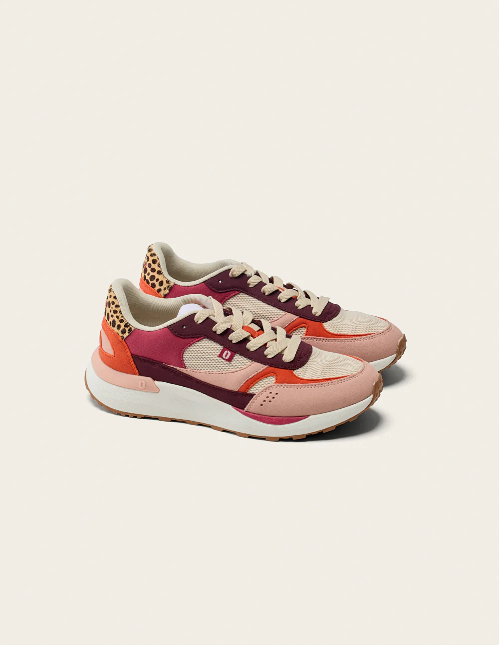 Baskets basses Anaelle - Rose clair beige orange - Image 3